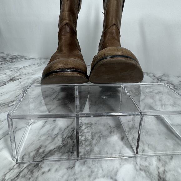 Justin Boots Western Junior Roper Leather Youth Work 3410Y Pull On Size 1 D - Picture 5 of 8